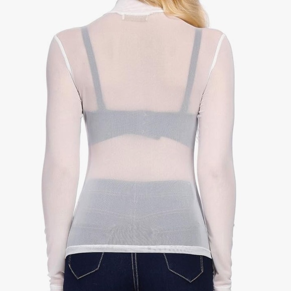 ❌❌SOLD ❌❌KATE KASIN- Mesh Top Long Sleeve Sexy Shirt - Picture 3 of 6